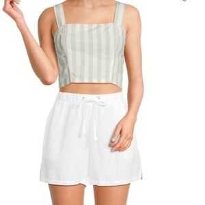 Kensie Navy Stripe Crop Tank NWT Sz S